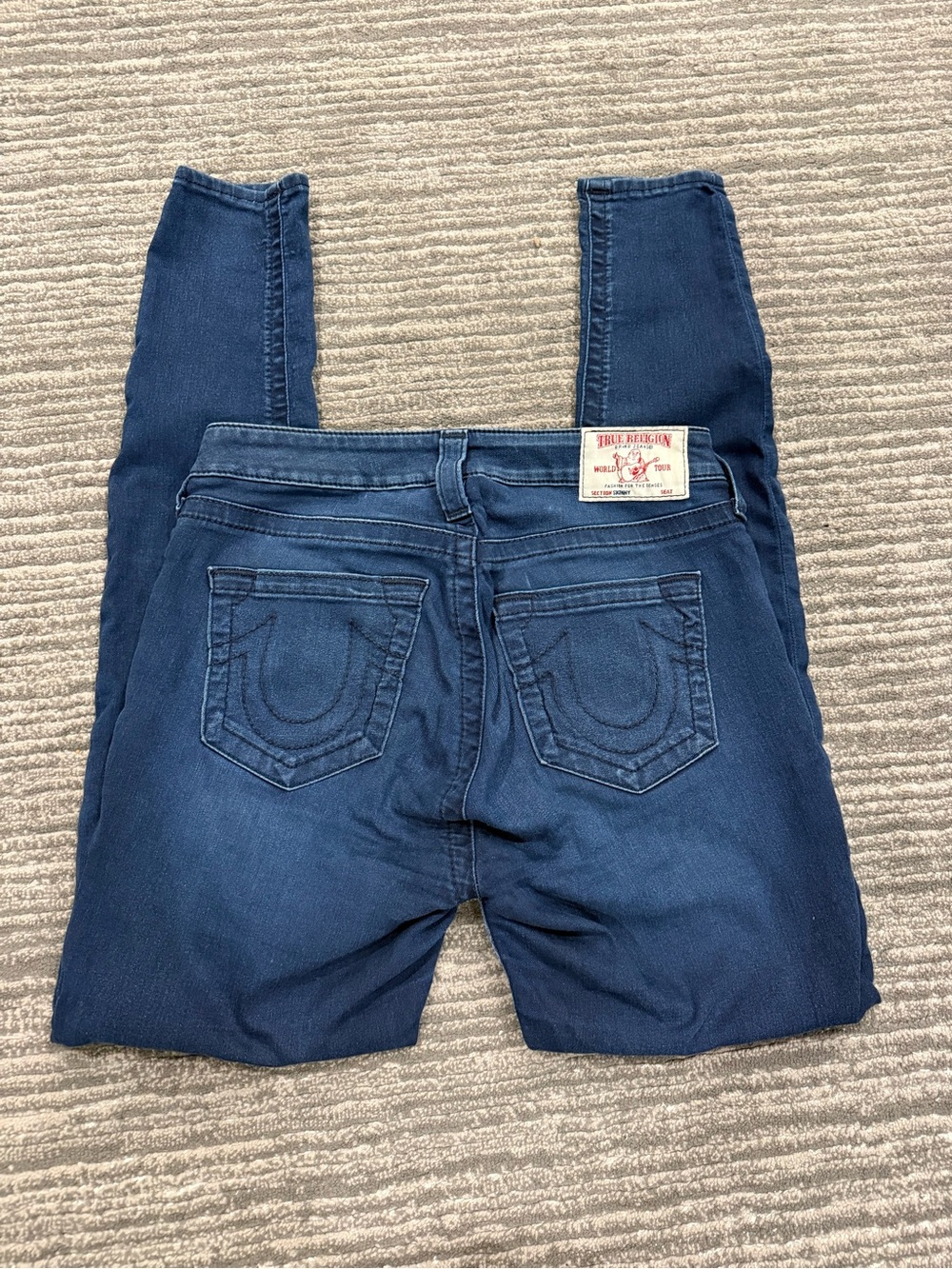 True Religion Women's Indigo Skinny Jeans with Signature Back Pockets